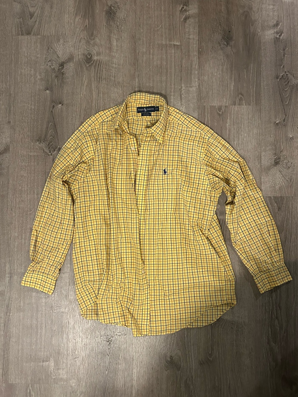 Ralph Lauren Blake Yellow Plaid Button-Down Shirt Size M